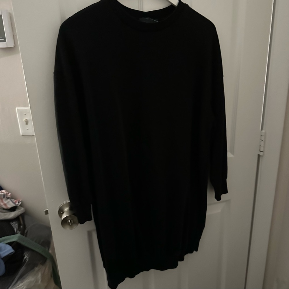 Black Long Sleeve Maternity Sweater Dress